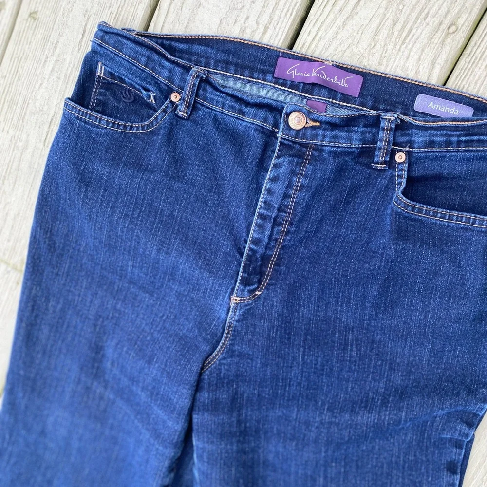 GLORIA VANDERBILT Classic (Amanda) High-rise Blue Women's Jeans, Size: 14